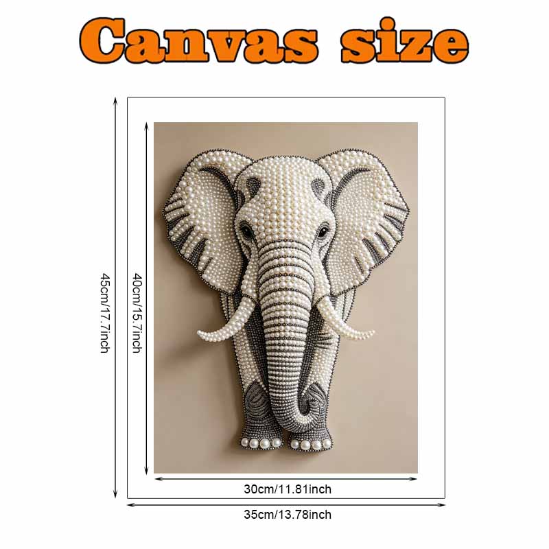 Pearl Art Painting Kit for Adults and Beginners, Elegant White Elephant Sparkling Painting Craft Home Wall Decor Handmade Gift Art Projects