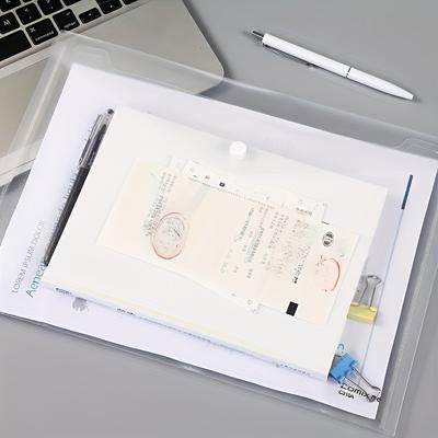 10pcs Transparent A4 Folders Clear Folders Documents Organize Storage Bag Student File Folders Office School Stationery Supplies