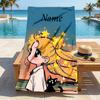 Personalized Name Moonlit Guardian Stylish Digital Printing Beach Towel Quick‑Drying Absorbent Blanket for Beach Pool Gym Travel
