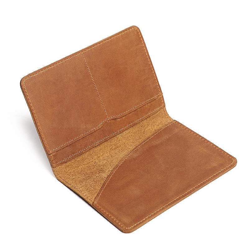 Genuine Leather For Men And Women On Business Trips Abroad Passport Bag Crazy Horse Leather Passport Bag Cowhide Card Bag Ticket Storage Bag