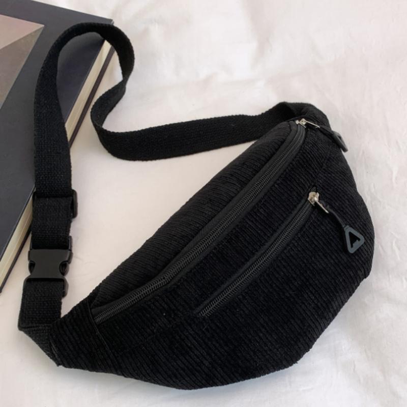 1pc Women's Corduroy Satchel Bag with Adjustable Strap Solid Color Crossbody Backpack Suitable for Travel, School, Zipper Closure Minimalist Handbag