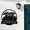 Customizable Decorative Metal Sign Three Little Sheep Silhouette Fairy Tale Surname Garden Decor Hot Sale
