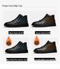 Men's Retro Cowhide Leather Casual Shoes - Low or High-Top, Large Size White Sneakers