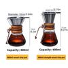 Pour Over Stainless Steel Coffee Pot Glass Wooden Handle Tea Pot High-Temperature Resistant 400ML/600ML Coffeeware Home