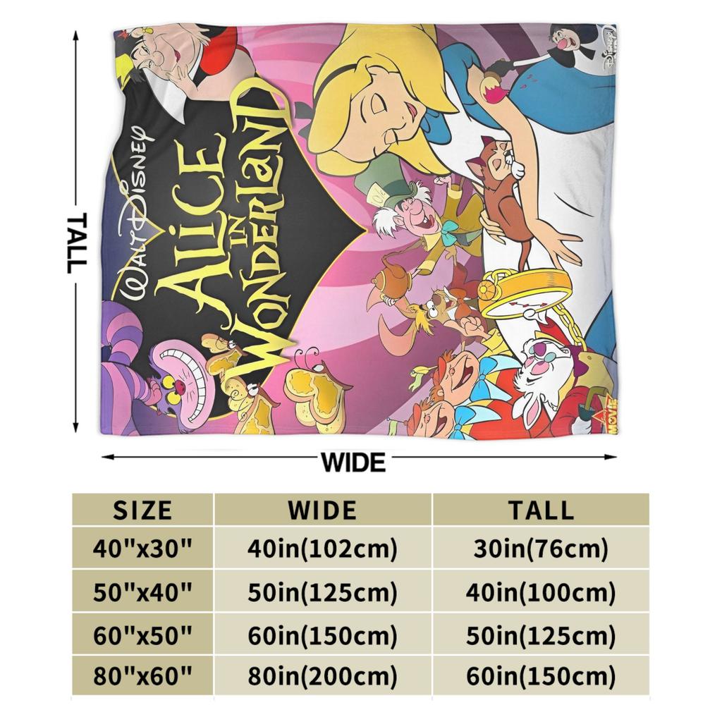 Cartoon Alice in Wonderland  Blankets  Flannel Awesome Warm Throw Blankets for Bed Sofa Autumn/Winter