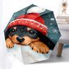 1pc Christmas Puppy In Snow Umbrella with Plastic Handle,Compact & Stylish,Cartoon Pattern,Outdoor UmbrellaPT407