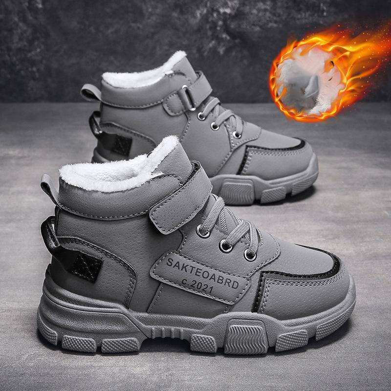 Jednokolorowe brytyjskie buty dziewczęce casualowe pluszowe zimowe miękkie dziecięce chłopięce krótkie buty dziecięce buty dziecięce Drop Shipping