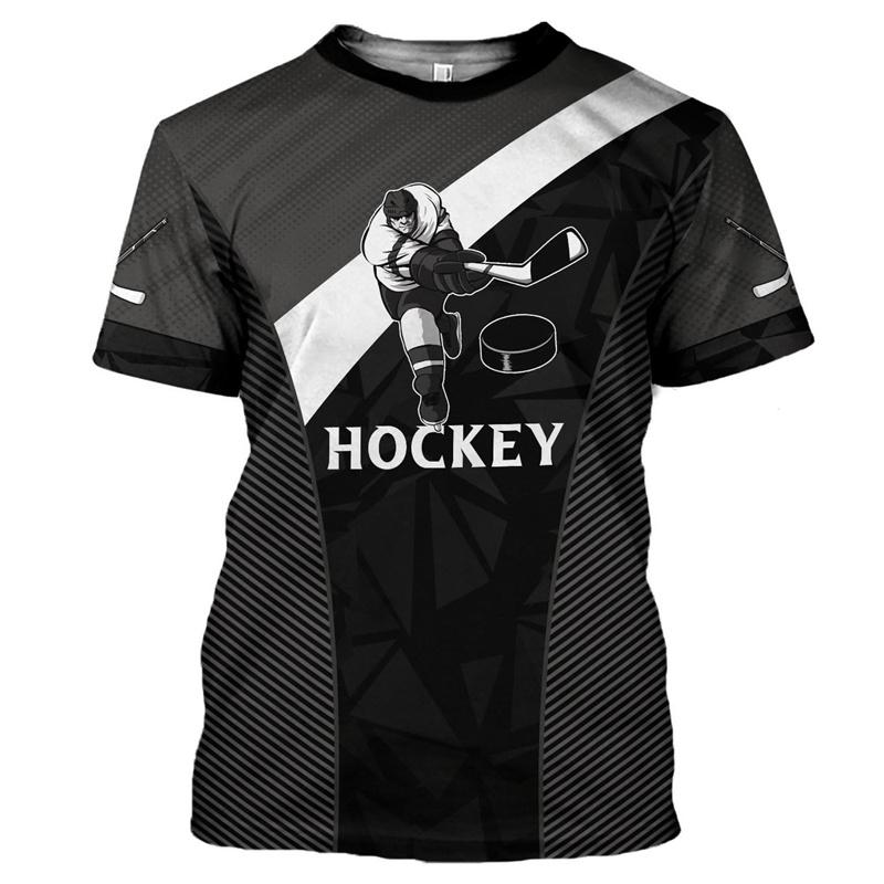 T-shirt Sportiva Estiva da Uomo con Stampa 3D e Girocollo
