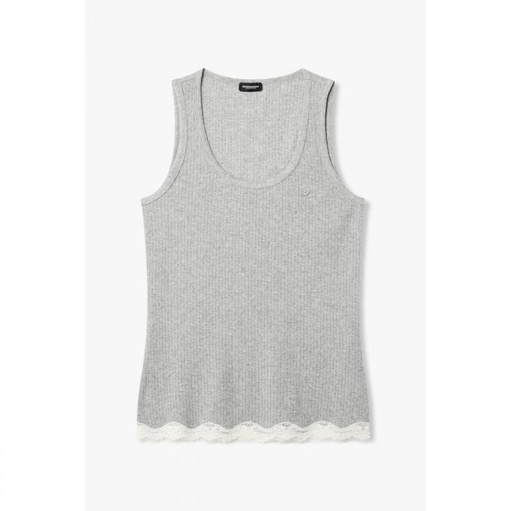 Emporio Armani Women Lace Patch Hem Lounge Tank Top 0826113503 S(90)