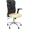 Chaise De Bureau - PIQUERAS Y CRESPO - Crème - Ergonomique - Dossier En Maille - Accoudoirs Réglables