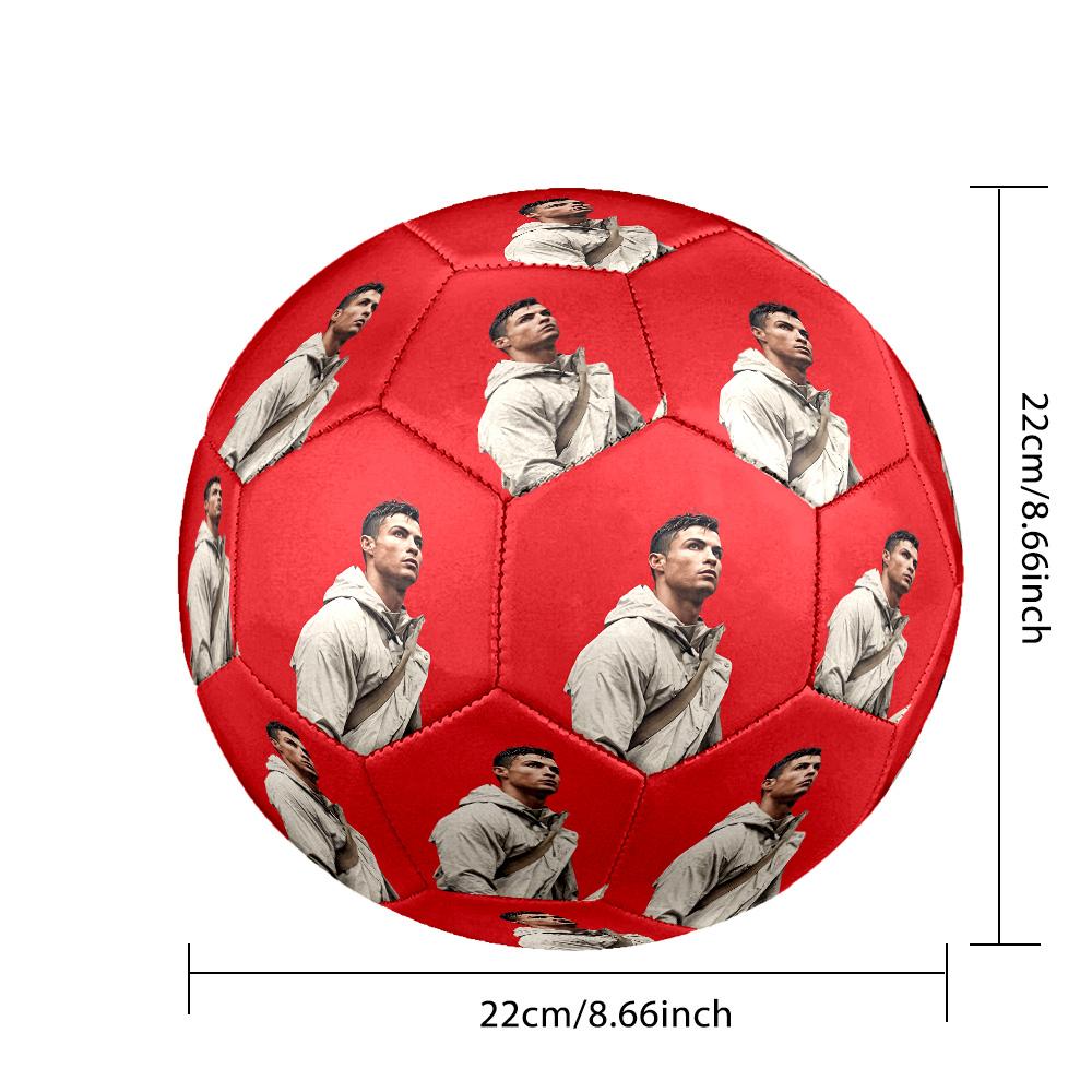 Pallone da Calcio Ronaldo's Portugal's Cr7 Legacy Misura 5 Cucito a Macchina per Allenamento e Partite Indoor/Outdoor Ideale per Appassionati di Calcio
