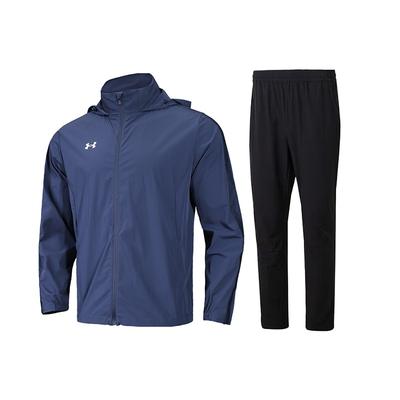 Breathable Zip-Up Hooded Jacket Fashion Drawstring Long Pants Casual Sports Set Men Sets 22500408-408+23600701-001