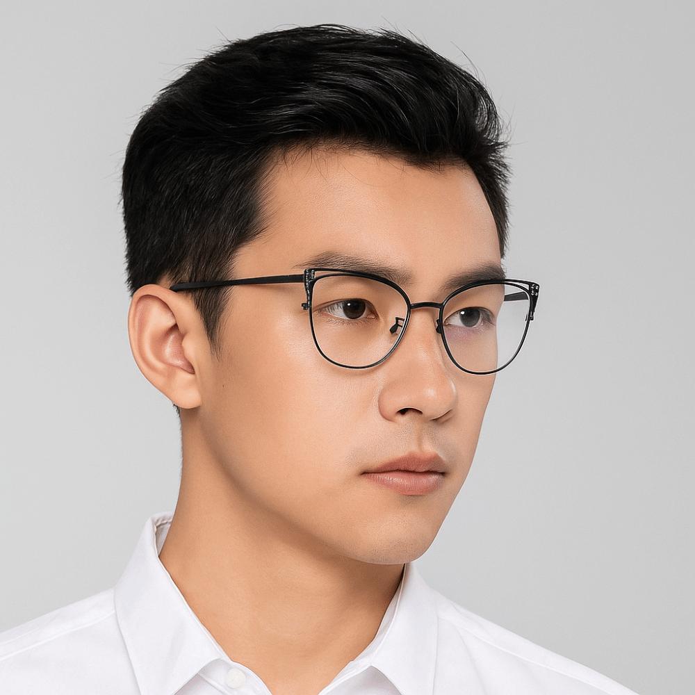Rhinestone Studded Anti-blue Light Glasses Transparent Computer Eyewear  Student