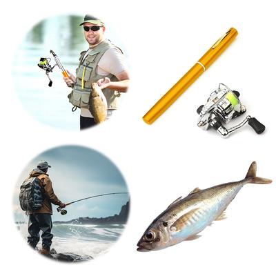 Mini Pocket Pen Fishing Rod with Reel Telescopic Fishing Pole with Reel Fishing Rod Spinning Reel Combo Kit for Outdoor Fishing