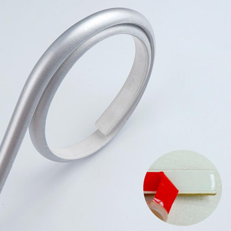 1M Self-adhesive PVC Wall Edge Strip Wall Waist Line Sticker Soft Anti-collision Semi-circular Waterproof Trim Line Skirting