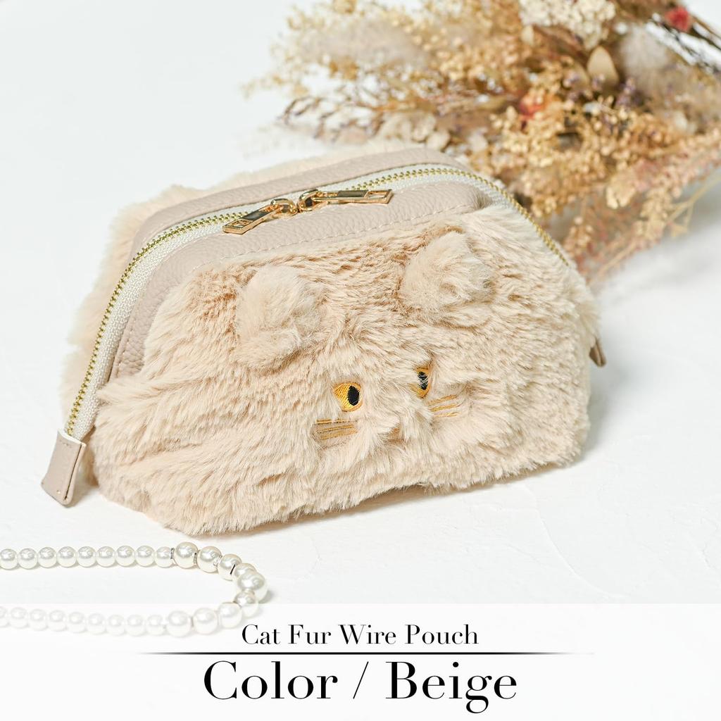 NARU Kosmetiktasche, Süß und Stilvoll für Damen, Katzen-Design, Kosmetiktasche, Make-up-Tasche, Groß und Klein, Katzenohren, Fell, Erwachsene, Mädchen, Schlicht, Hübsch, Süß