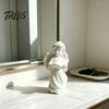 Desktop Ornament, Angel Design Sculpture with Curly Hair Texture And Layered Wings, 3D Printed Decorative Figurine for Study Room Bedroom Decor