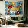 The Simpsons Wall Tapestry Aesthetic Wall Hanging Printed Fabric Blanket Decorative Tapestries for Bedroom Living Room Home Decor