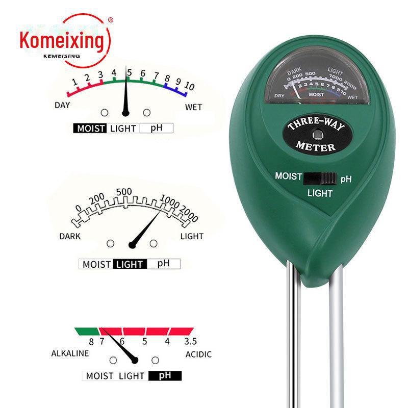 Tester de sol 3-în-1: pH-metru, lumină și umiditate