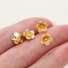 2Piece/Pack 14/18K Gold Color Plated Flower Shape Charms Pendants for DIY Bracelet Necklace Jewelry Making Accessories