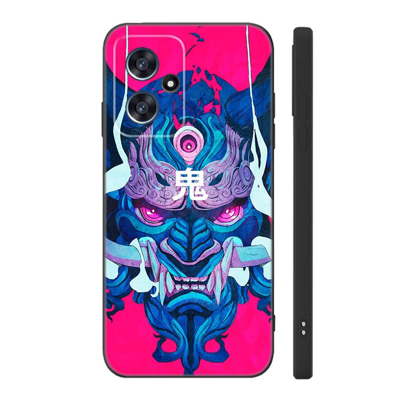 Japanese Samurai Art Black Silicone Phone Case For Xiaomi POCO X3 X4 NFC F3 F4 GT F5 M3 M4 M6 X5 X6 Pro 5G C55 C65 M5