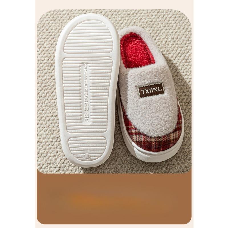 Women's Indoor Thick-soled Warm Shoes with Velvet Cotton Slippers Are Anti-slip