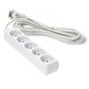 Home extension cord, 5 sockets, 5 , with grounding, white