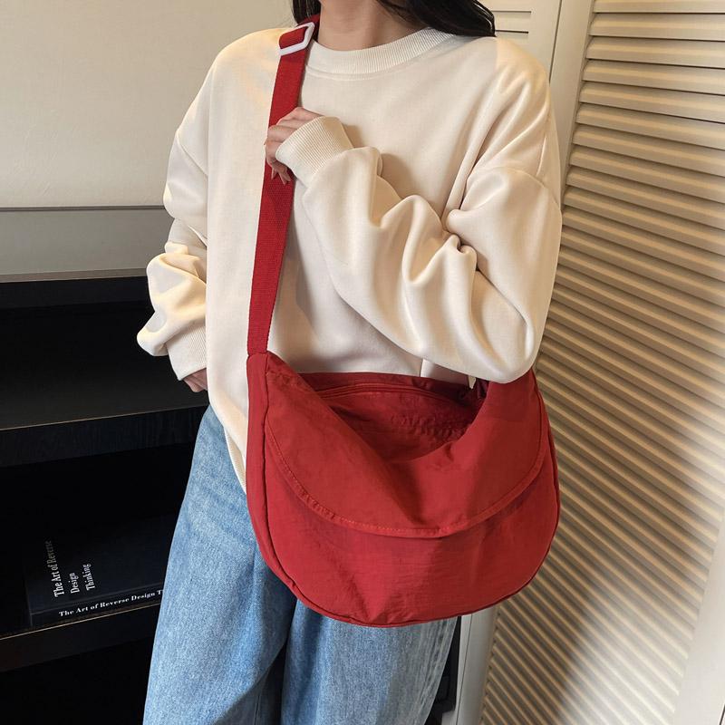 Women's Large-capacity Crossbody Bag Student Light Solid Shoulder Bag