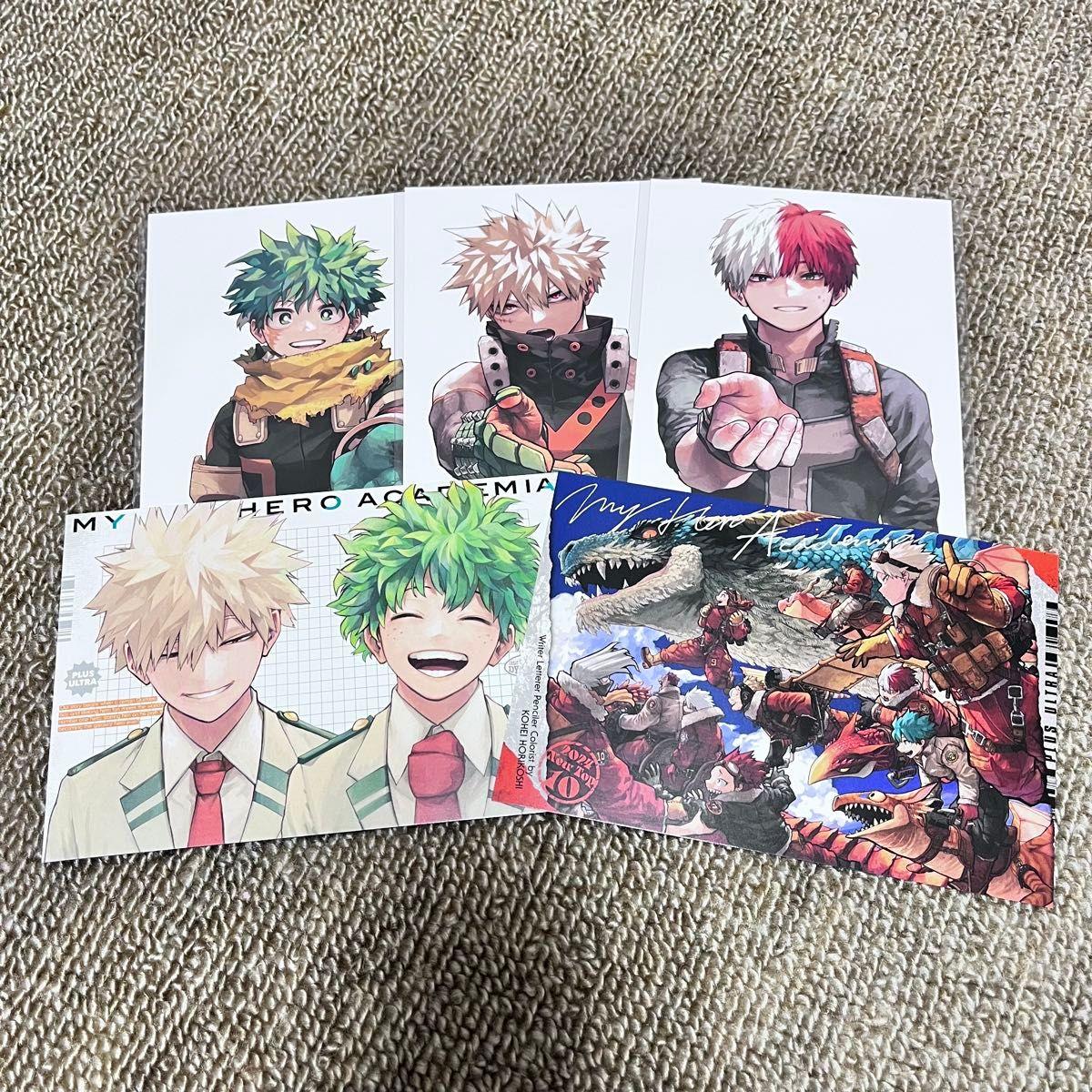 Used My Hero Academia Postcard Izuku Midoriya Katsuki Bakugou Shoto Todoroki JUMP GIGA Appendix Heroaka