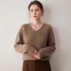 Women's Heavyweight Cashmere V-Neck Sweater - Autumn/Winter Loose Fit Pullover