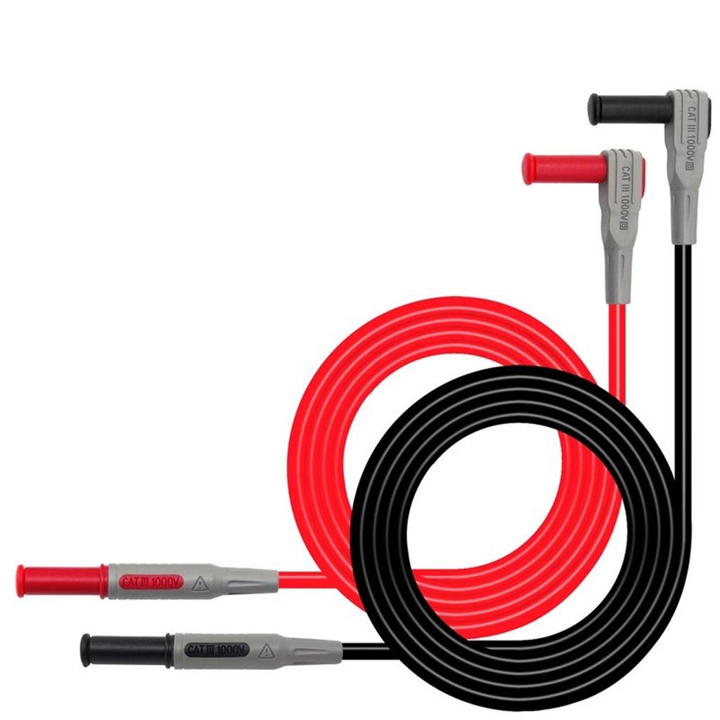 Professional 4mm Multimeter Test Leads Dual Layer Insulated PVC Flexible Banana Probes with Replaceable Needle Tips