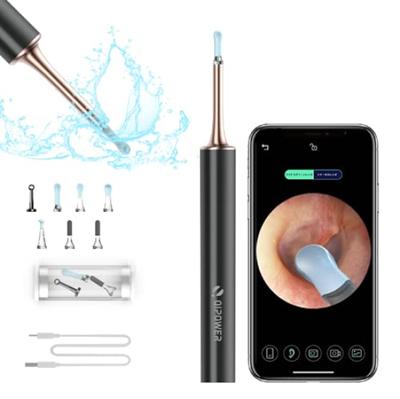 QiPower Ear Cleaning Camera Ear 5MP IP67 Ear Ear LED Smartphone WiFi Pimple Handy Compatible with Scope, High-Precision, Waterproof, Rechargeable,