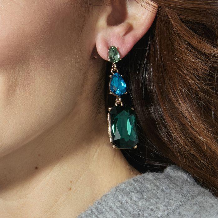 Earrings - LUXENTER - Lali - 18k Gold Plated - Multicolored Turquoise - AFRICA Fantasia Pattern