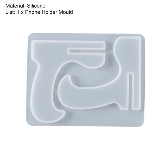 DIY Craft Phone Stand Mold Non-stick Quick Demoulding Easy Clean Casting Tool Reusable Epoxy Resin Casting Mold for Gift