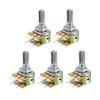 5PCS  20MM 6Pin Taper Rotary Potentiometer Carbon Film Resistors WH148 1K/2K/5K/10K/20K/50K/100K/250K/500K/1M Ohm Potentiometers