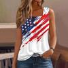 Square Collar Tank Top Women Print Tank Tee Casual Loose Fit Sleeveless Shirt