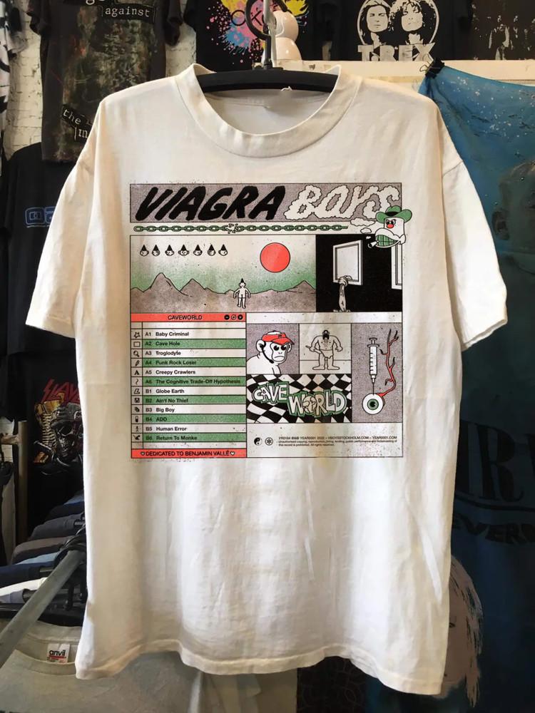 Редкий! Viagra Boys Группа Cave World Футболка Унисекс Концертная S до 5XL AR375 Унисекс Футболка XXXXL