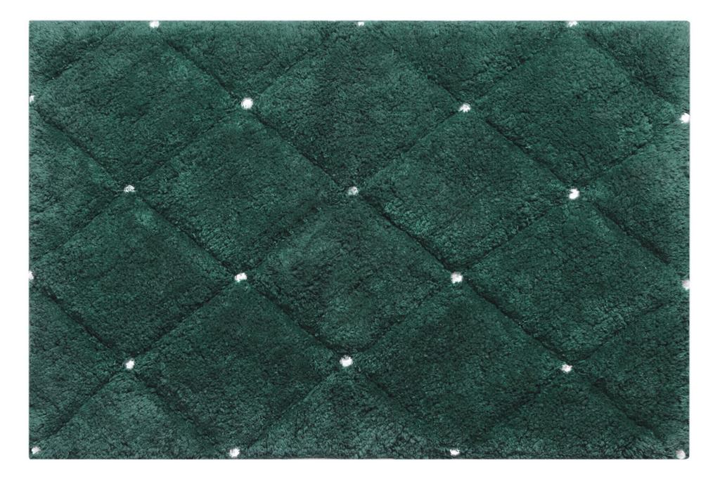 Miękki Dywanik Łazienkowy Bawełniany Chic Z Kryształkami 60X90Cm Ciemnozielony