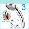 High Pressure Portable 360 Degree Rotating Shower Head With Adjustable Three Mode Control
