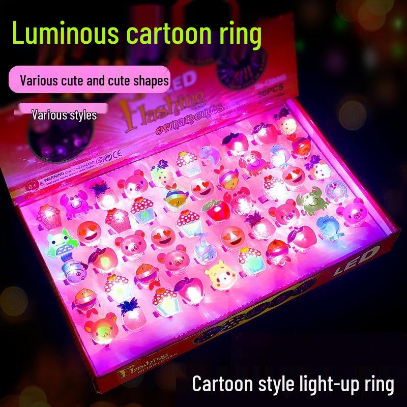 Luminous Cartoon Ring & Jewelry Set for Girls - Perfect Birthday Gift