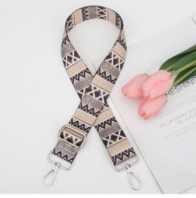 Barevné vyšívané popruhy na tašku, nastavitelné crossbody ramenní popruhy, silné látkové popruhy, nastavitelné dlouhé ramenní popruhy ve tvaru diamantu.