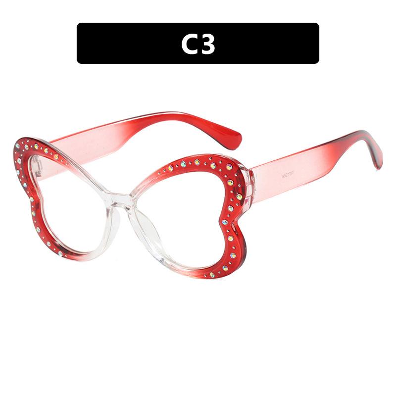 Popular Vintage Anti Blue Light Optical Butterfly Glasses Women Luxury Brand Designer Myopia Prescription Diamond Eyewear Frame