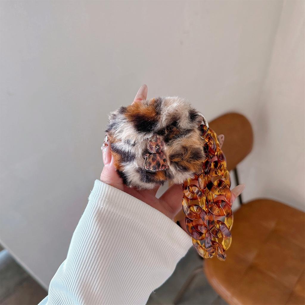 Plush Leopard Cat Zebra Pattern Cover for 1/2/3/4 Gen, Cute Protective Case for AirPods Pro 2 Case Wireless Headset