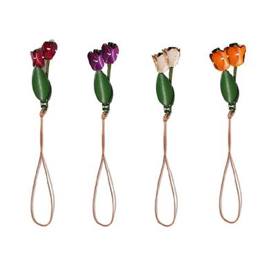 Tulipani Colorati Ciondolo Chiave Tulipani Eleganti Charm in Pelle Perfetto per Aggiungere un Tocco di Eleganza al Tuo Essenziale Quotidiano