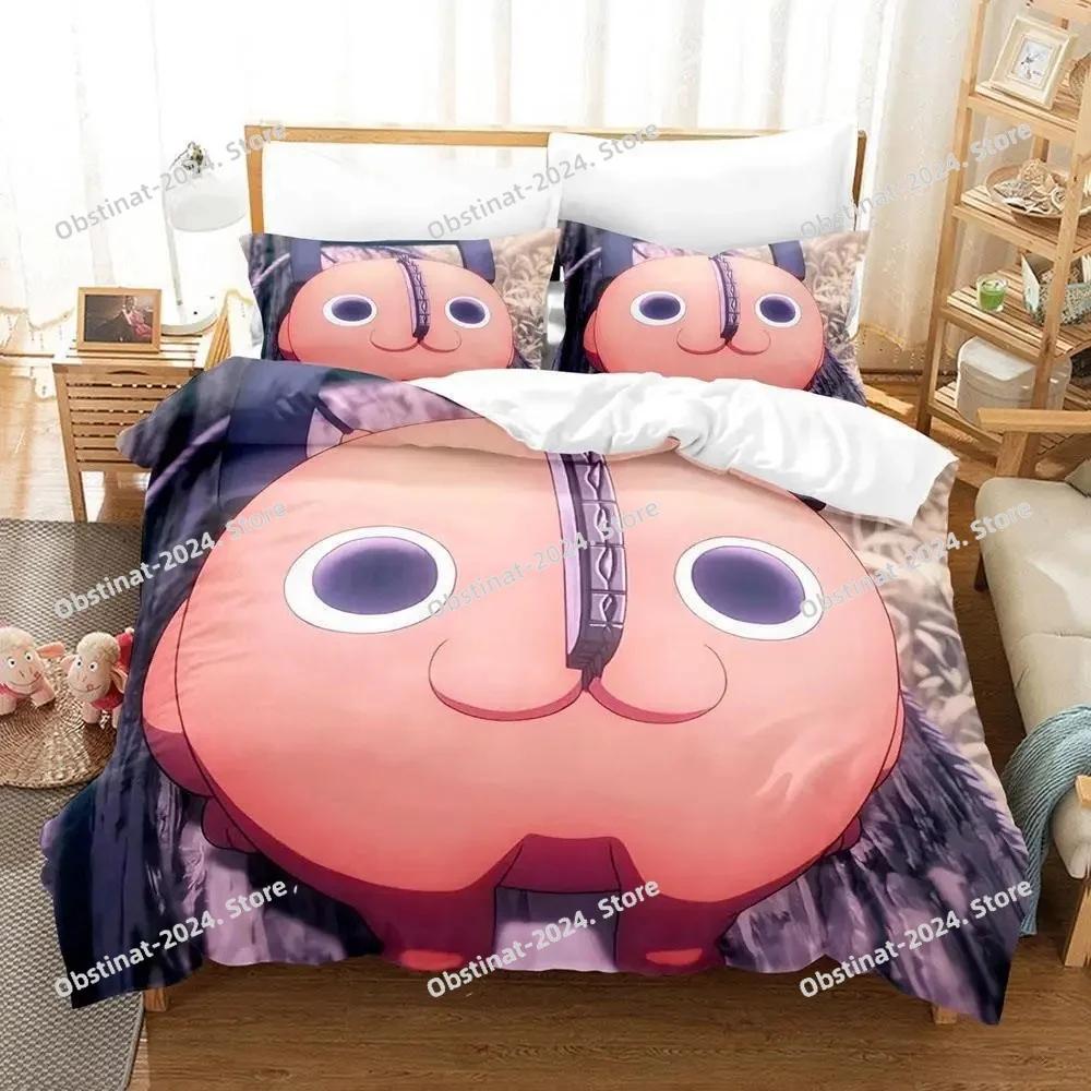 Chainsaw Man Pochita Printed Bed Set Duvet Cover Pillowcase Bedding Set Bed Linen Sheet Quilt Cover Full Queen King Size