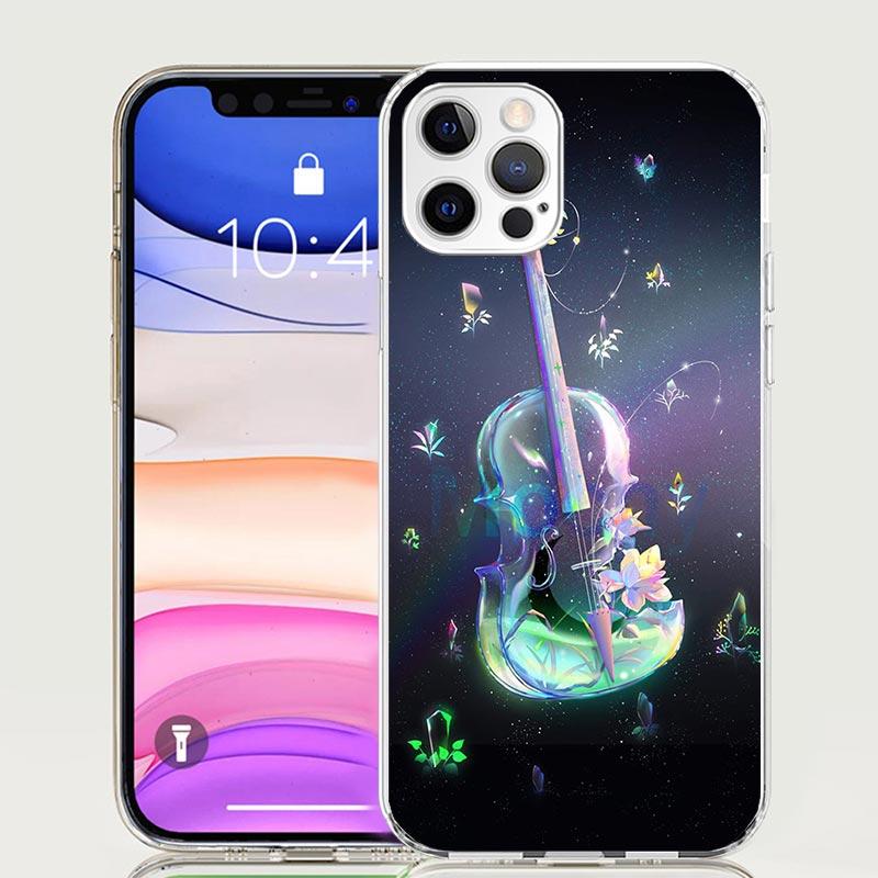 

Music Violin Phone Case for Apple iPhone 17 Air 16 15 Plus 14 + 13 Mini 12 11 Pro Max 7 8 SE 16Max Soft Shell Cover Coque 17 Air iPhone 17