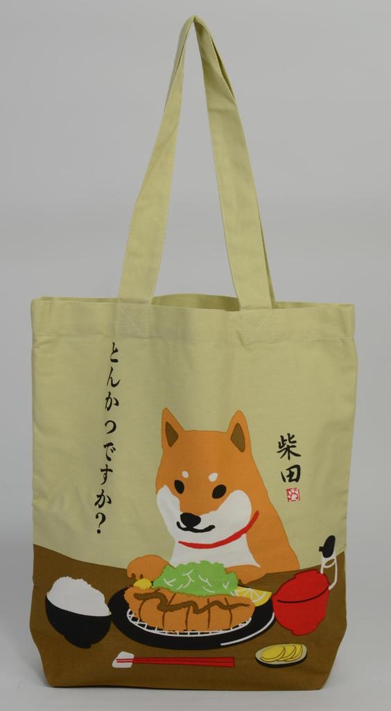 Friends Hill Tonkatsu Desu ka A4 Tote Bag, Beige, YW-258-136