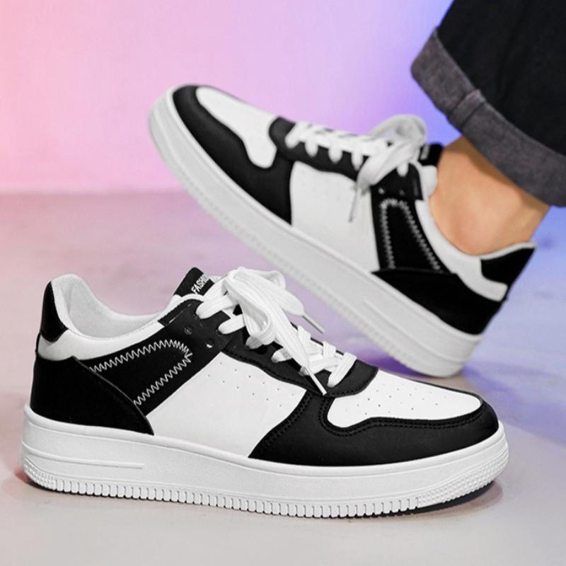 Men Low‑top White Skate Sneakers Casual Shoes for Male Students