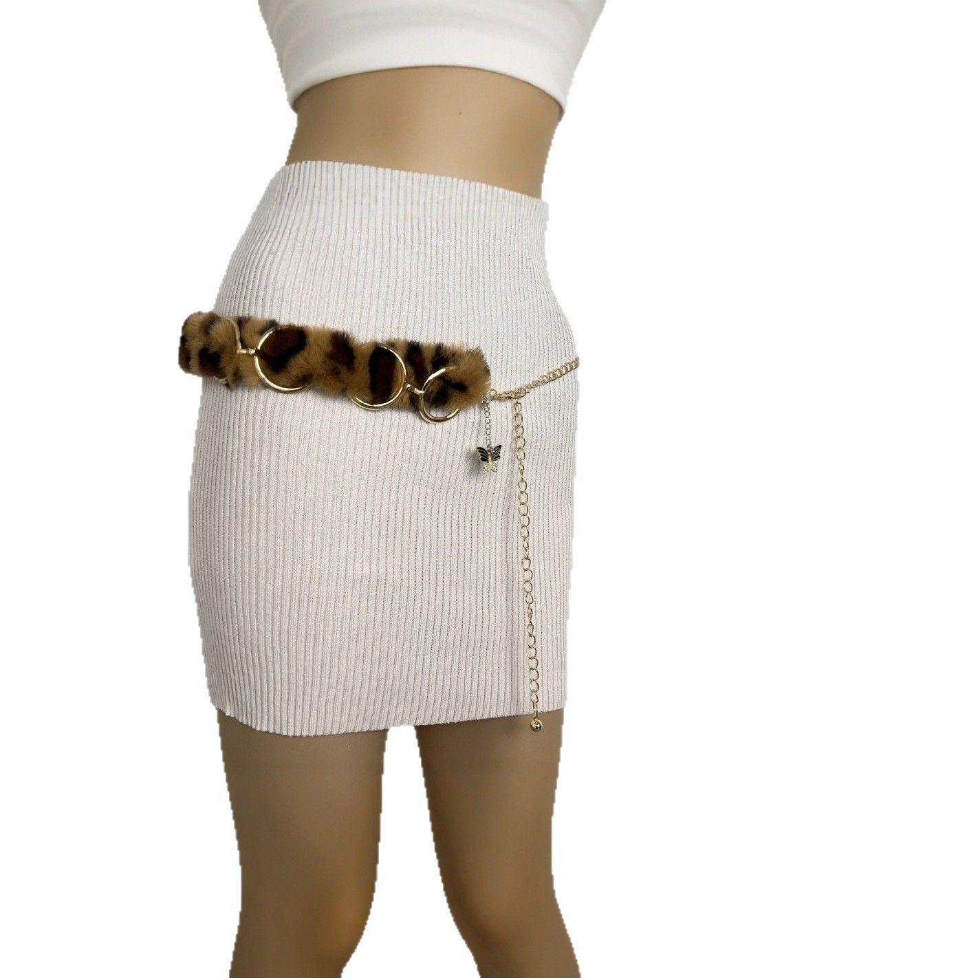 

Сексуальная леопардовая плюшевая поясная цепочка Весенне-летняя многофункциональная субкультурная милая цепочка-чокер Ожерелье для женщин