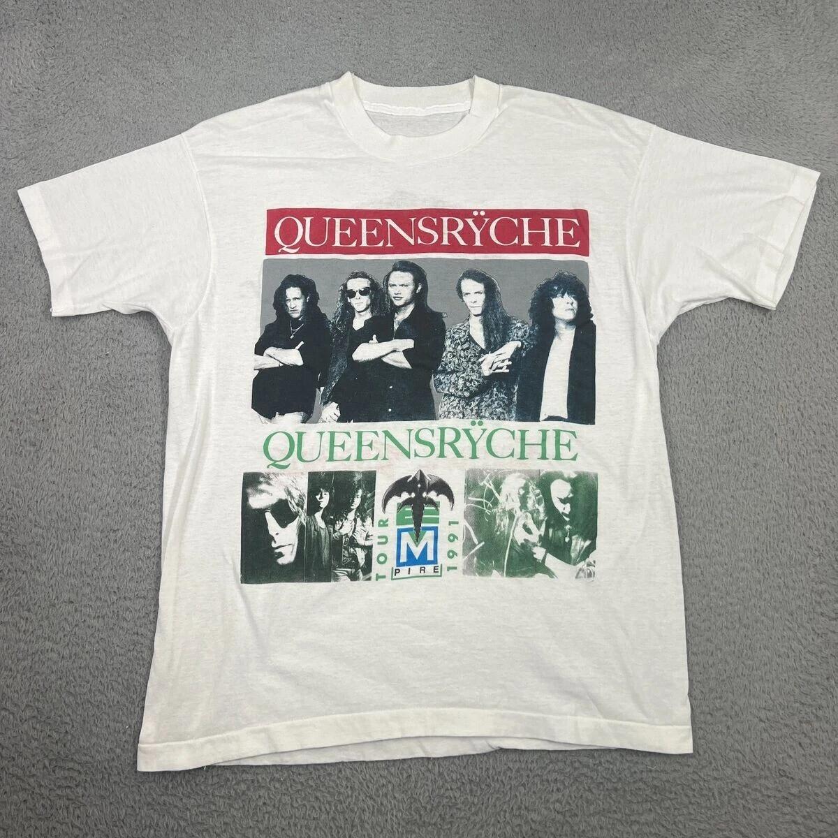 Vtg Queensryche Band Tour 1991 Heavy Cotton Black All Size T Shirt TR179 M
